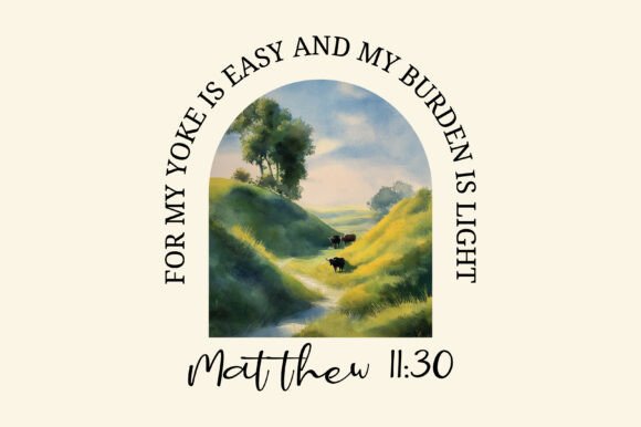 Christian Bible Verse Matthew 11 30 T-Shirt Designs