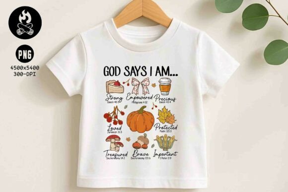God Says I Am Fall Christian PNG T-Shirt Designs