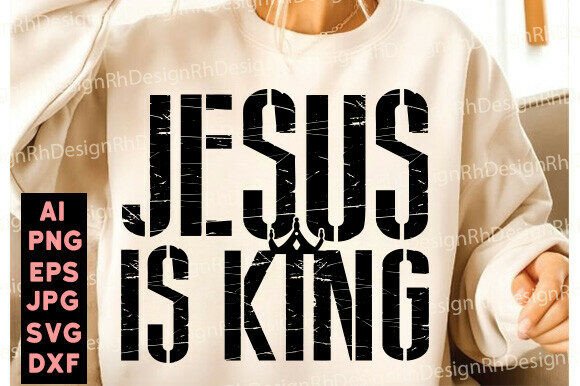 Jesus is King Png Design for T-Shirt Designs