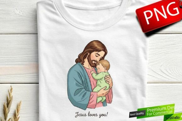 Jesus Loves You, Christian Bible PNG for T-Shirt Designs