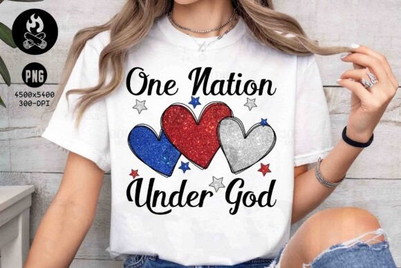 One Nation Under God PNG: Christian T-Shirt Designs