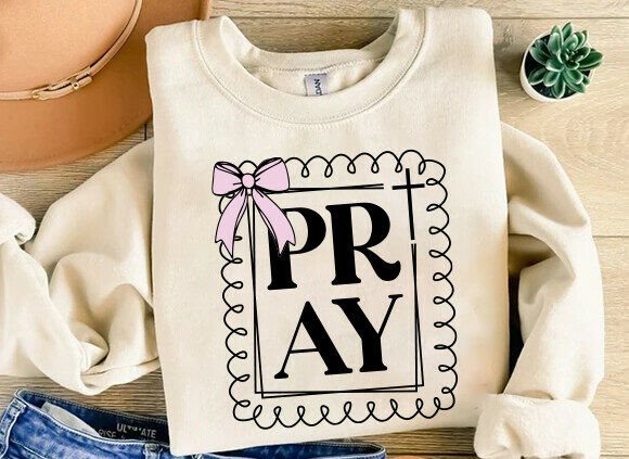Preppy Christian Pray PNG & Bible Verse T-Shirt Designs