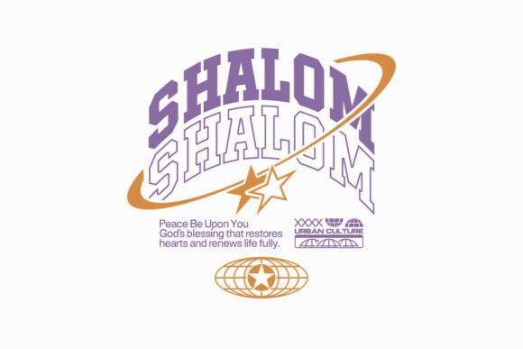 Shalom Christian Urban Typography Design T-Shirt Designs
