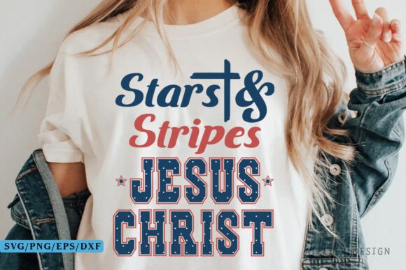 Stars Stripes Jesus Christ T-Shirt Designs