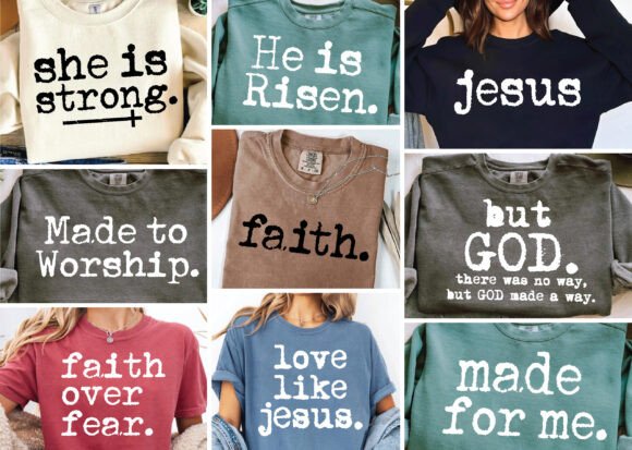 Typewriter Christian SVG PNG Bundle: T-Shirt Designs